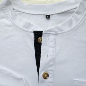 White and Navy Men's Long-sleeved Shirt